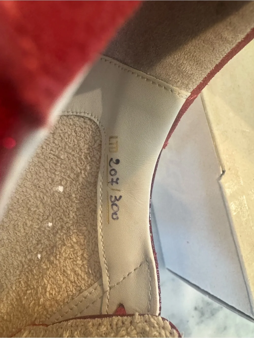 Golden Goose Super Star Red Glitter Low-Top Sneakers